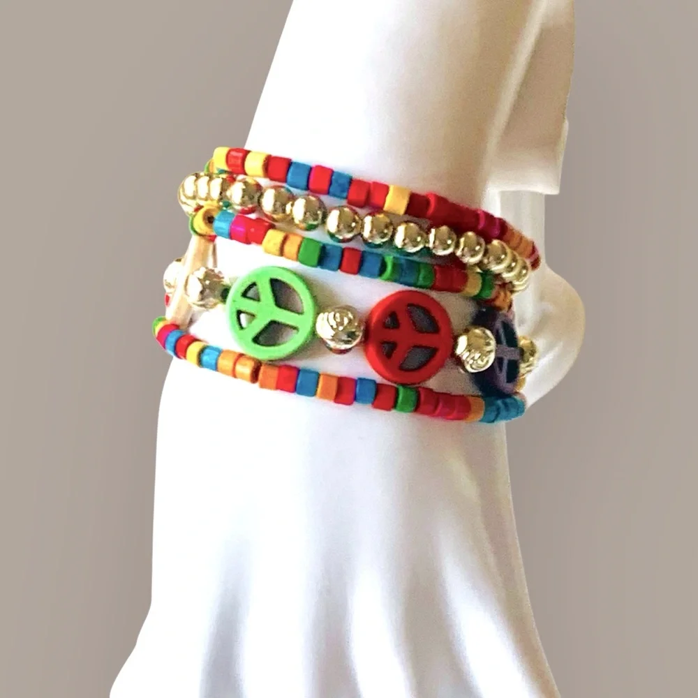 Handmade vibrant wooden